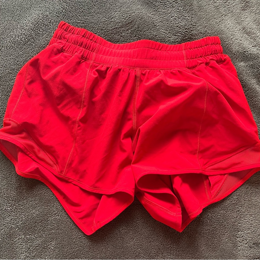 Red Lululemon shorts